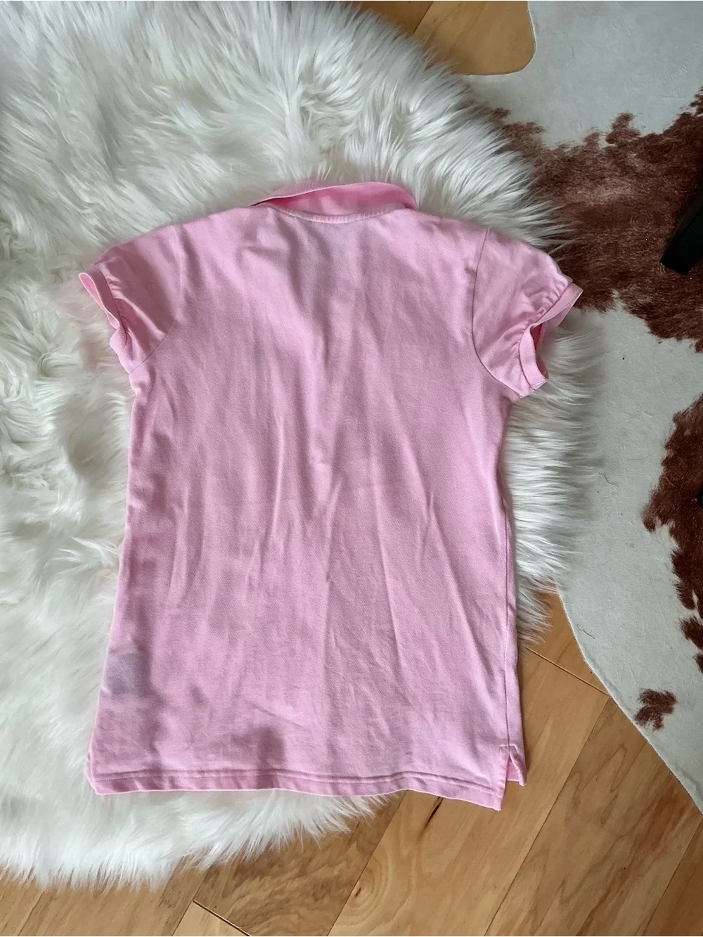 Ralph Lauren Pink Girls Short Sleeve Polo Shirt Size Large 12/14